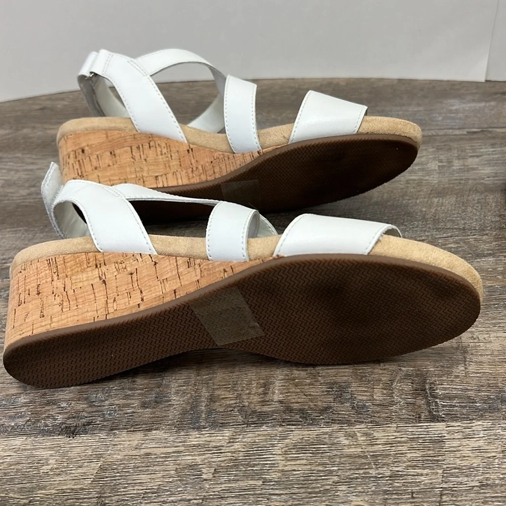 Lands End Comfort Cork Wedge Sandals Size 8D